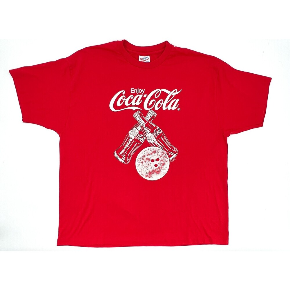 Vintage Coca Cola Shirt Adult 2XL Yaba National jr Bowling Single Stitch Hanes